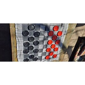 Jumbo Checkers Rug Game - Complete